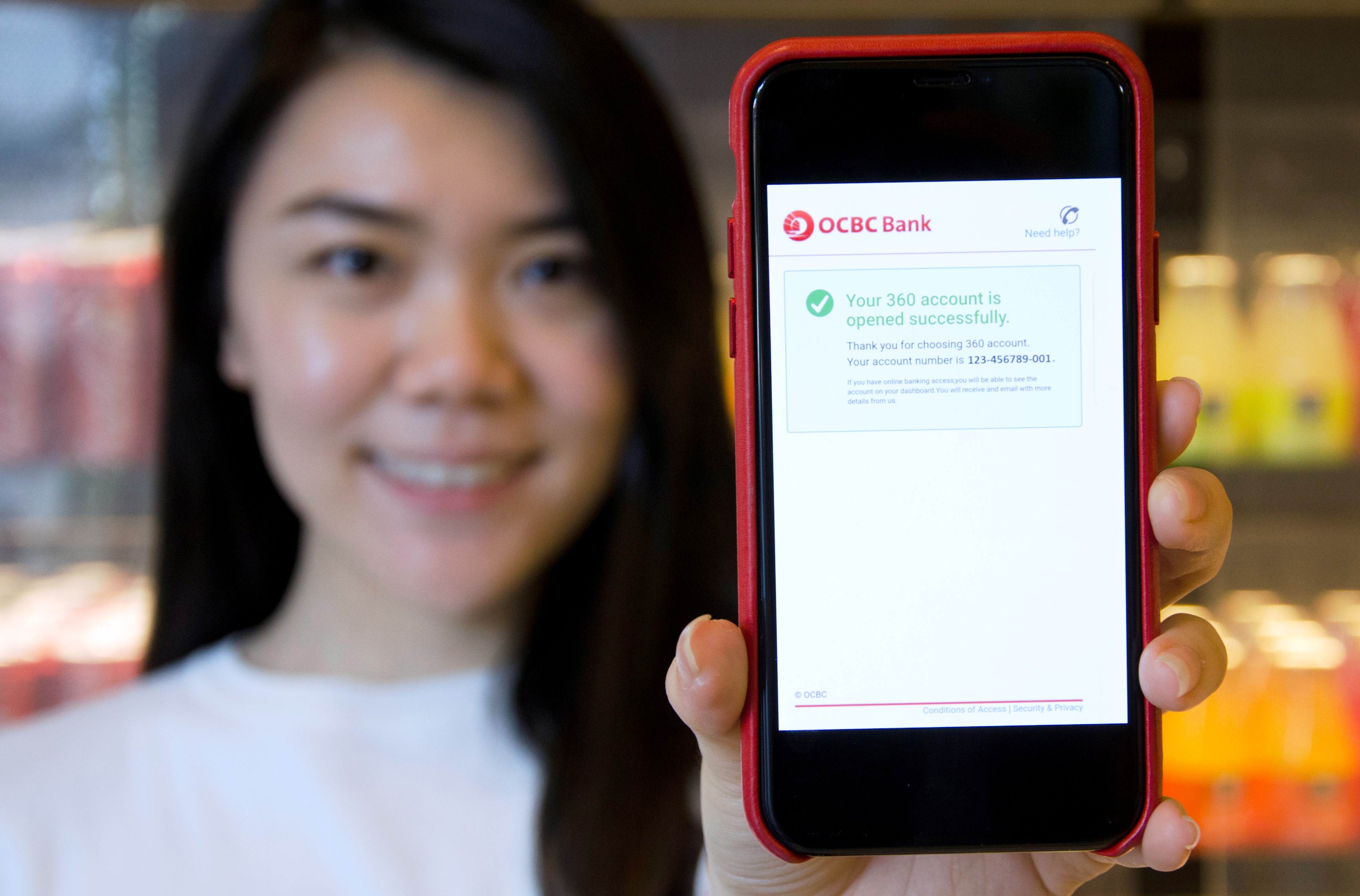 OCBC open and use a new bank  account  digitally